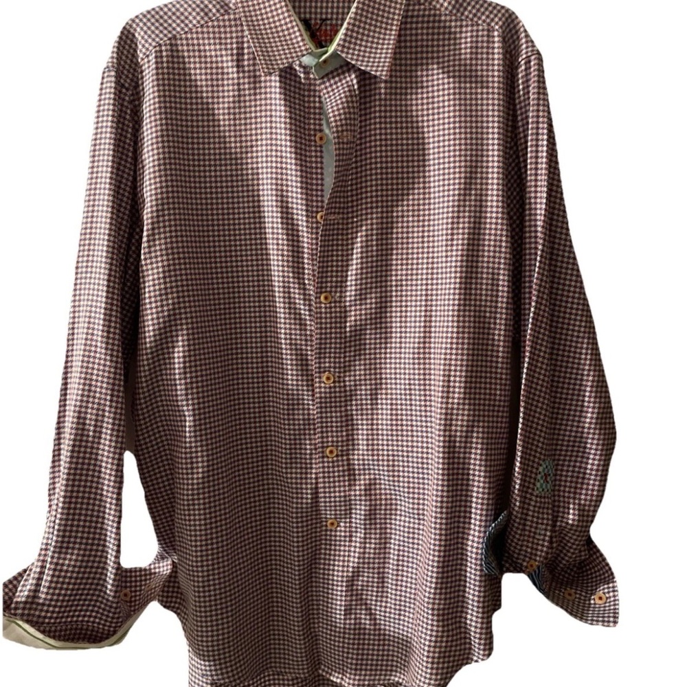 Robert Graham X Collection Flip Cuff Shirt Men's Large Purple